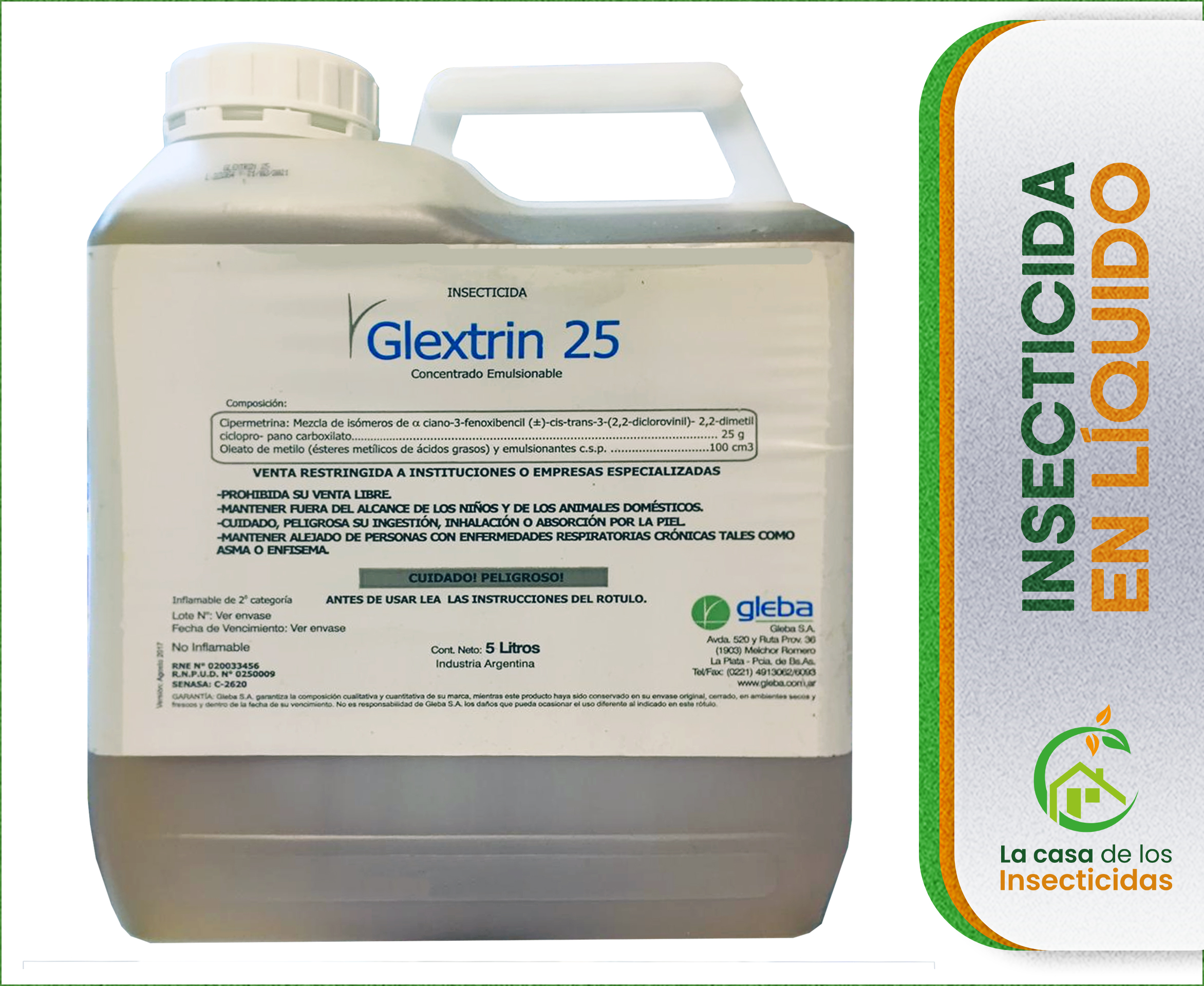 Glextrin Cipermetrina 25 % 5 ltrs